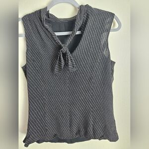 Ann Taylor Black and White Sleeveless Blouse